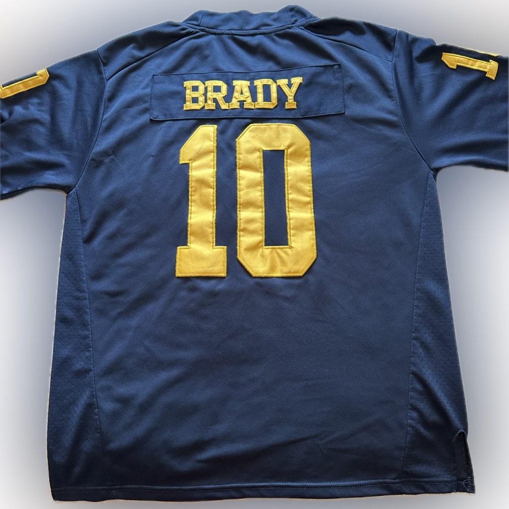 🐐 Brady Nike Michigan Jersey rare Jordan/Big10 crest men’s M stitched.